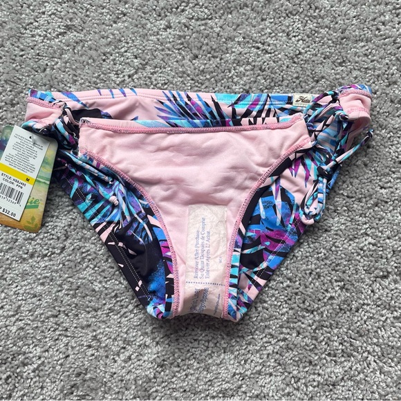 Hobie Size Medium Bikini Bottoms Criss Cross Ties on Sides Palm Leaf Print - Picture 6 of 8